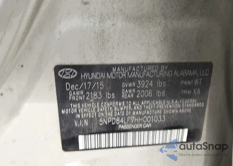 2017 Hyundai Elantra Se из США, поврежденный, VIN 5NPD84LF7HH001033